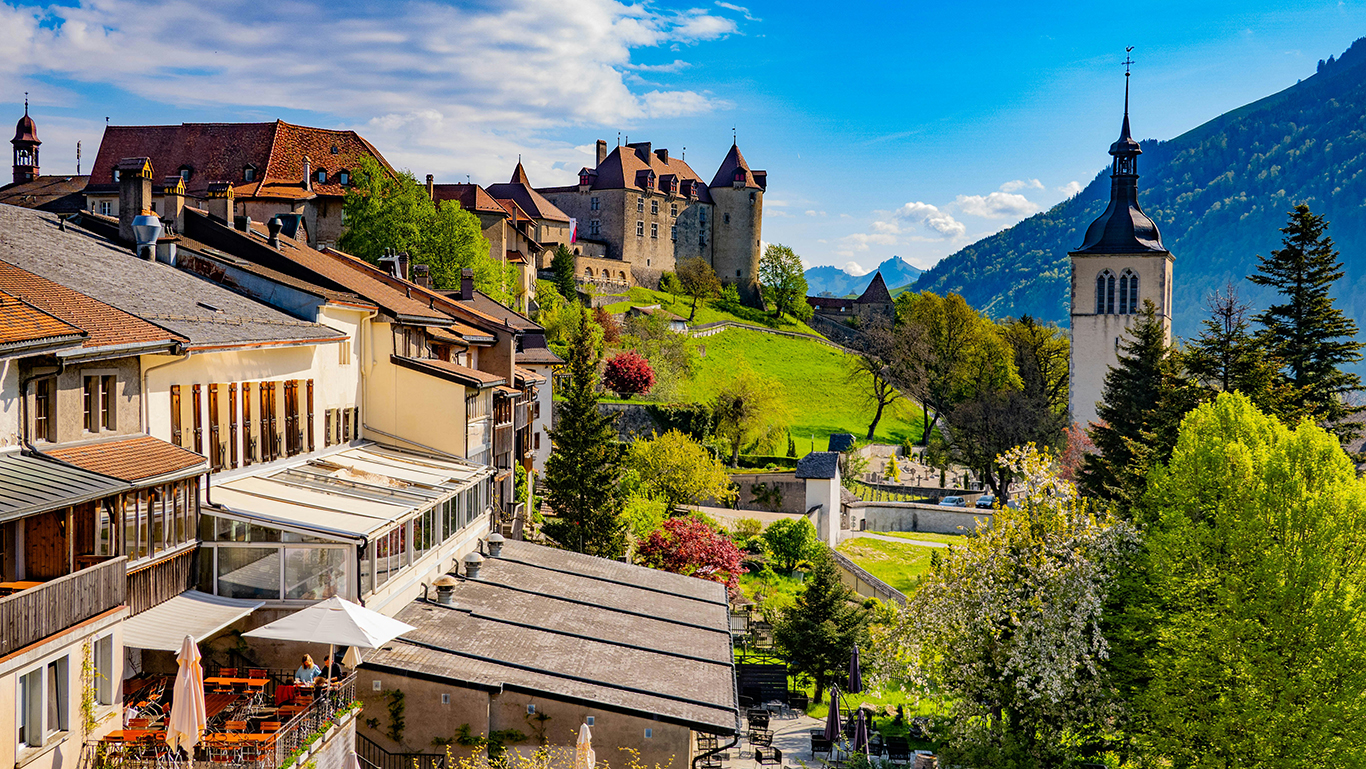 The village and castle of Gruyères