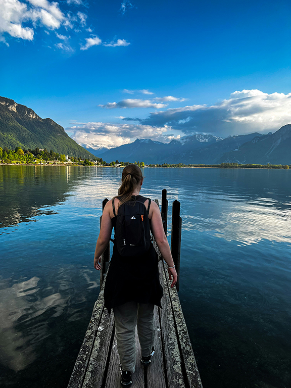 A jetty on Lake Léman