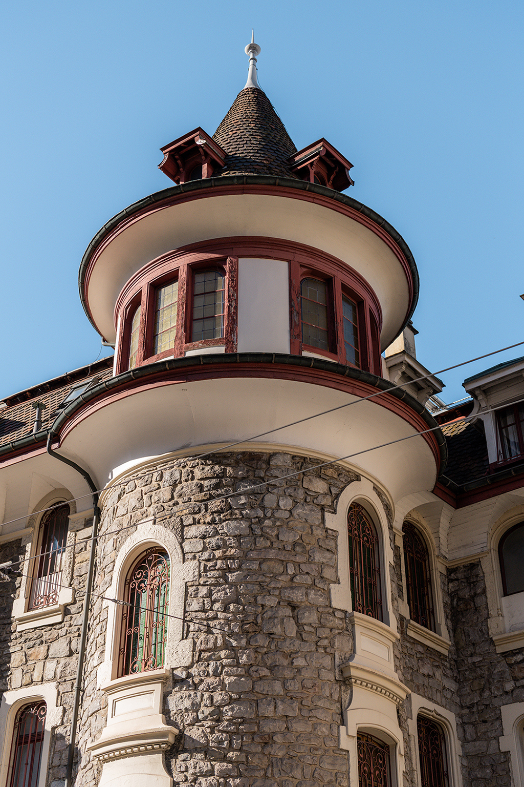 The stone turret in detail